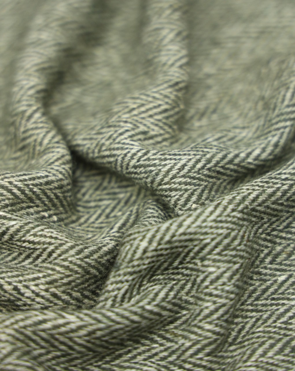 HERRINGBONE WOOLEN TWEED FABRIC