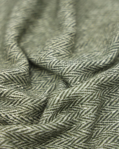HERRINGBONE WOOLEN TWEED FABRIC