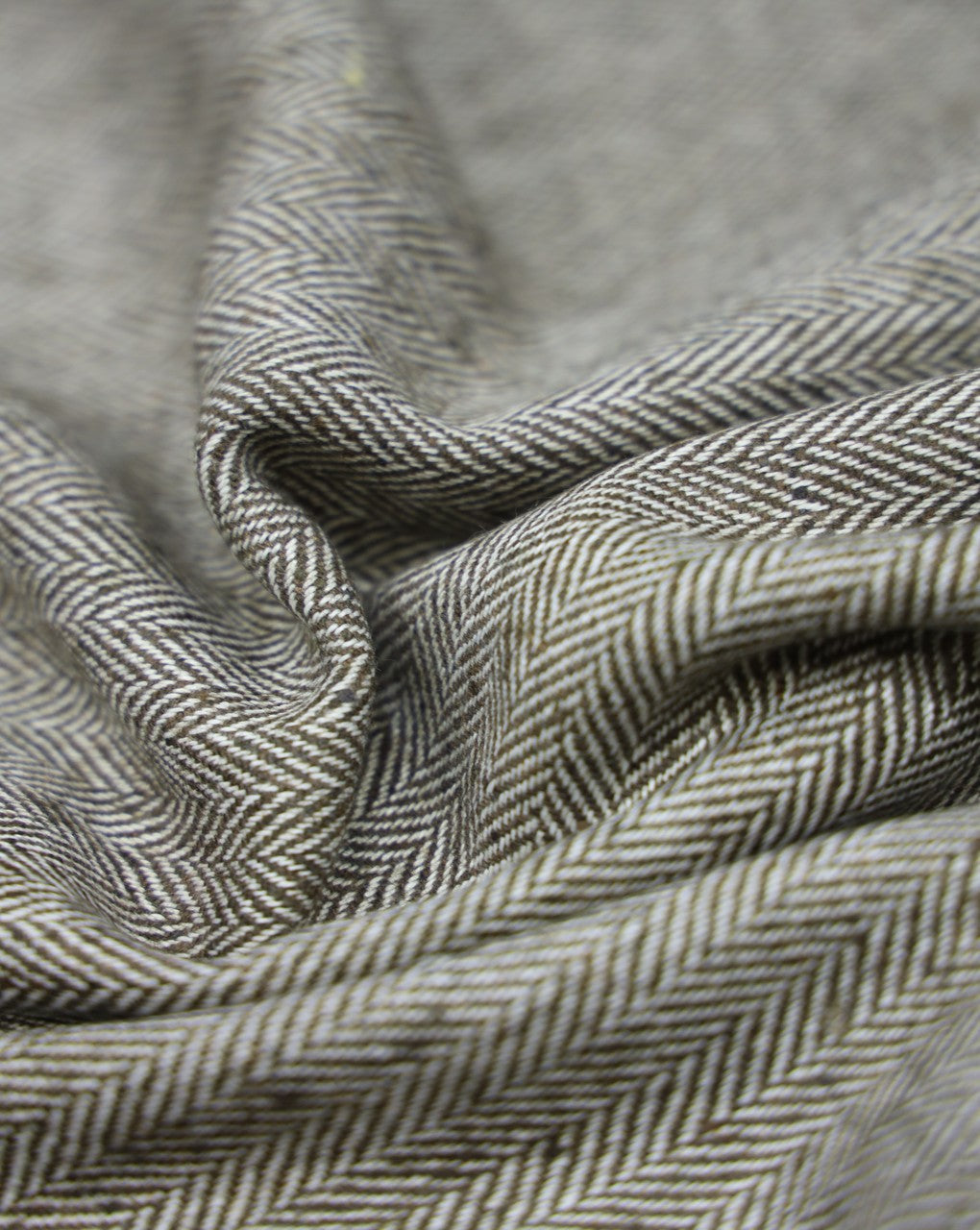 HERRINGBONE WOOLEN TWEED FABRIC