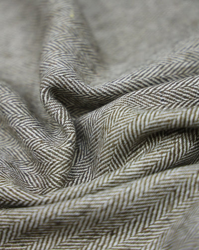 HERRINGBONE WOOLEN TWEED FABRIC