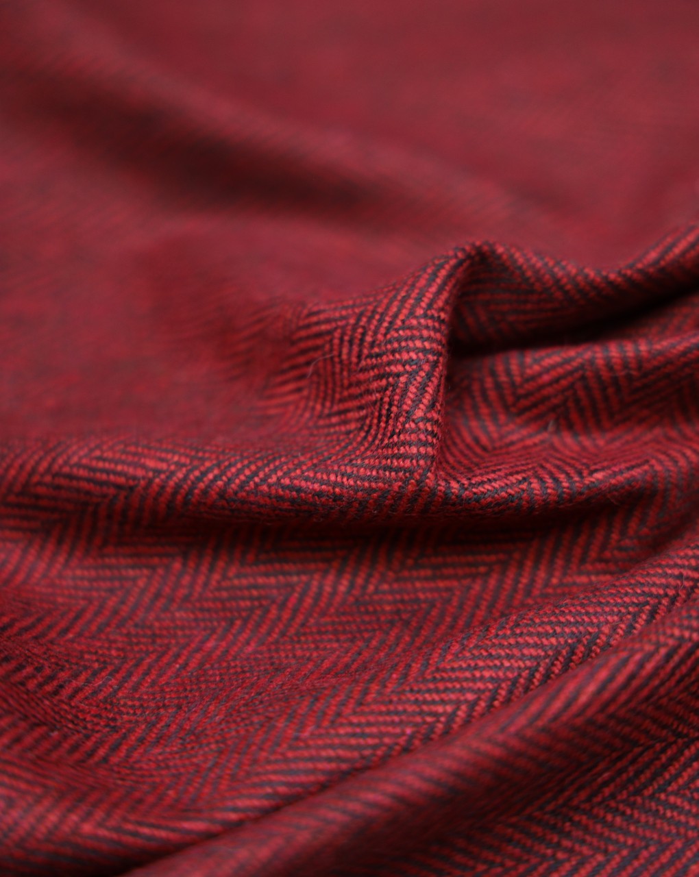 HERRINGBONE WOOLEN TWEED FABRIC