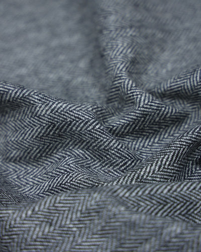 HERRINGBONE WOOLEN TWEED FABRIC