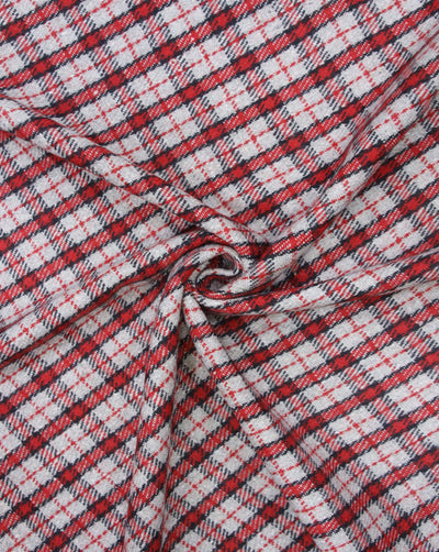 CHECKS WOOLEN TWEED FABRIC