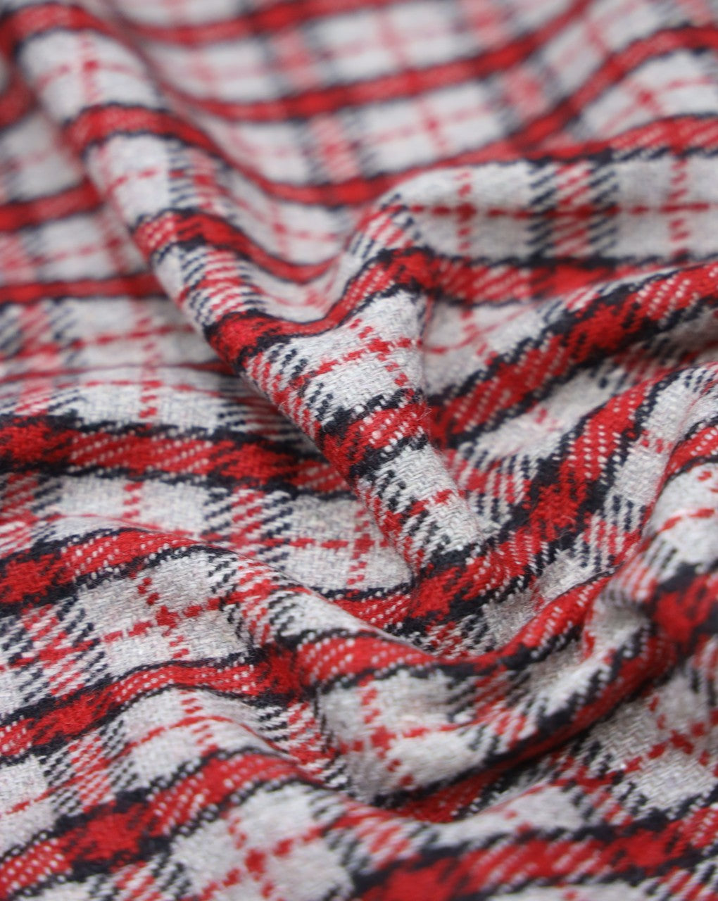 CHECKS WOOLEN TWEED FABRIC