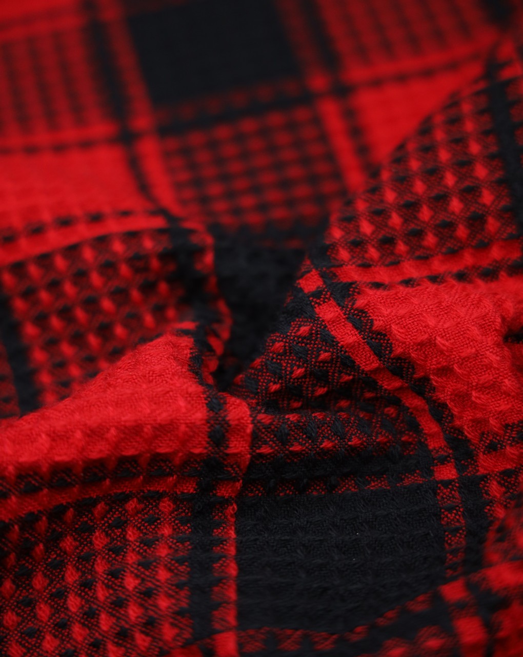 ACRYLIC HONEYCOMB CHECKS FABRIC