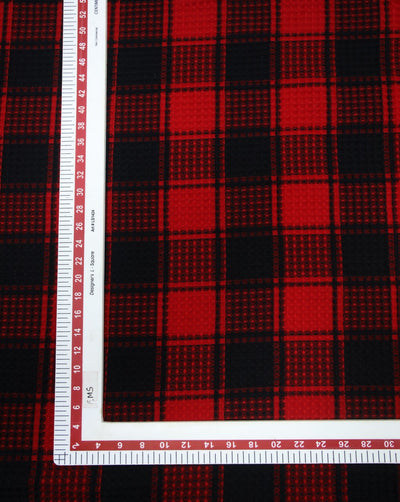 ACRYLIC HONEYCOMB CHECKS FABRIC