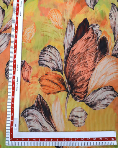 MULTICOLOR POLYESTER PLEATED FABRIC