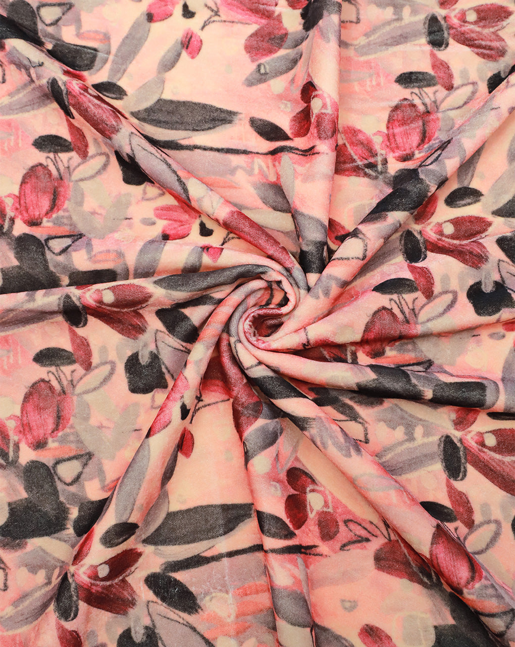 MULTICOLOR PRINTED POLYESTER VELVET FABRIC