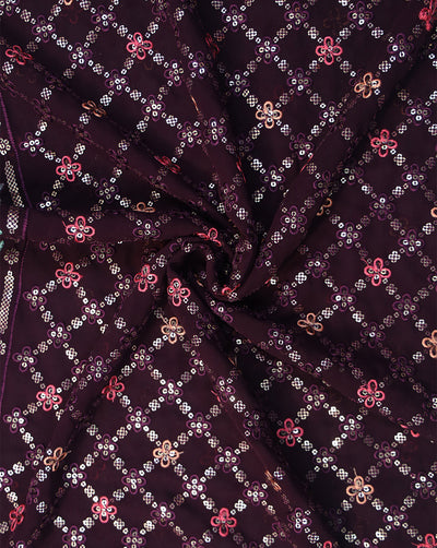 MULTICOLOR GEORGETTE SEQUINS EMBROIDERY FABRIC