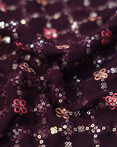 MULTICOLOR GEORGETTE SEQUINS EMBROIDERY FABRIC