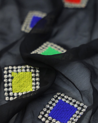 MULTICOLOR GEORGETTE EMBROIDERY FABRIC