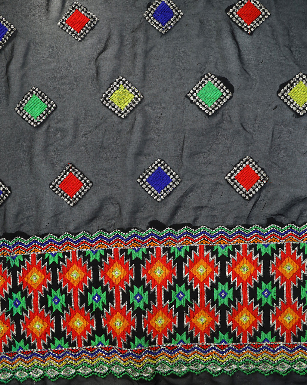 MULTICOLOR GEORGETTE EMBROIDERY FABRIC