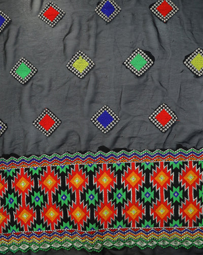 MULTICOLOR GEORGETTE EMBROIDERY FABRIC