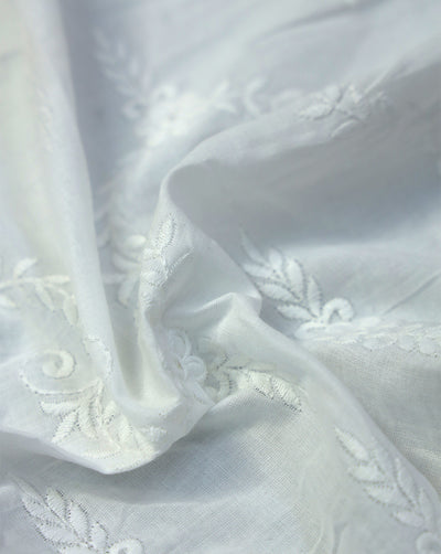 WHITE COTTON VOILE EMBROIDERY FABRIC