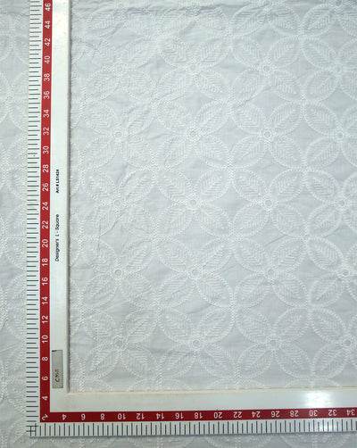WHITE COTTON VOILE EMBROIDERY FABRIC