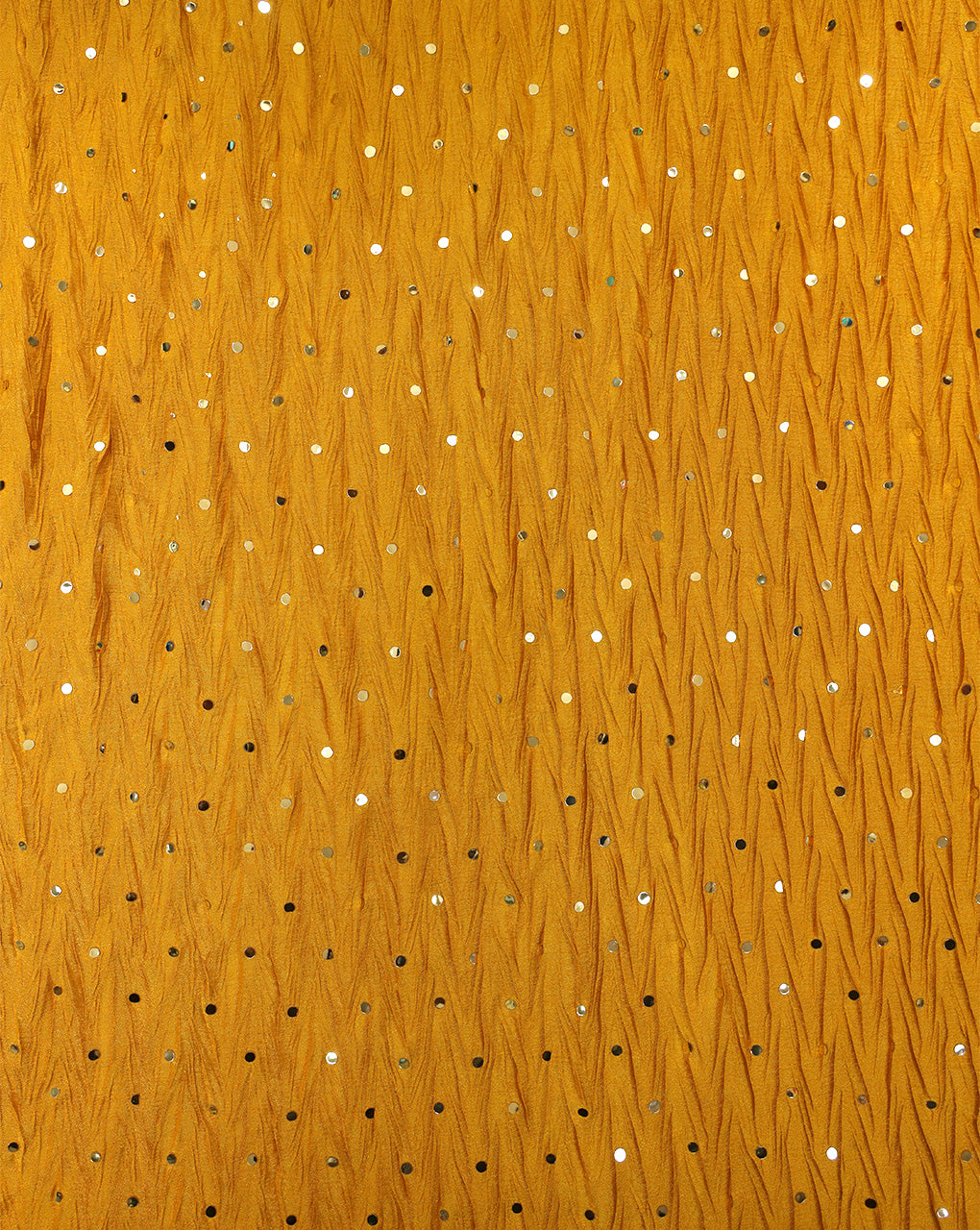 YELLOW POLYESTER CREPE SEQUINS FABRIC