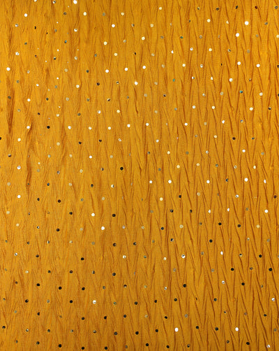 YELLOW POLYESTER CREPE SEQUINS FABRIC
