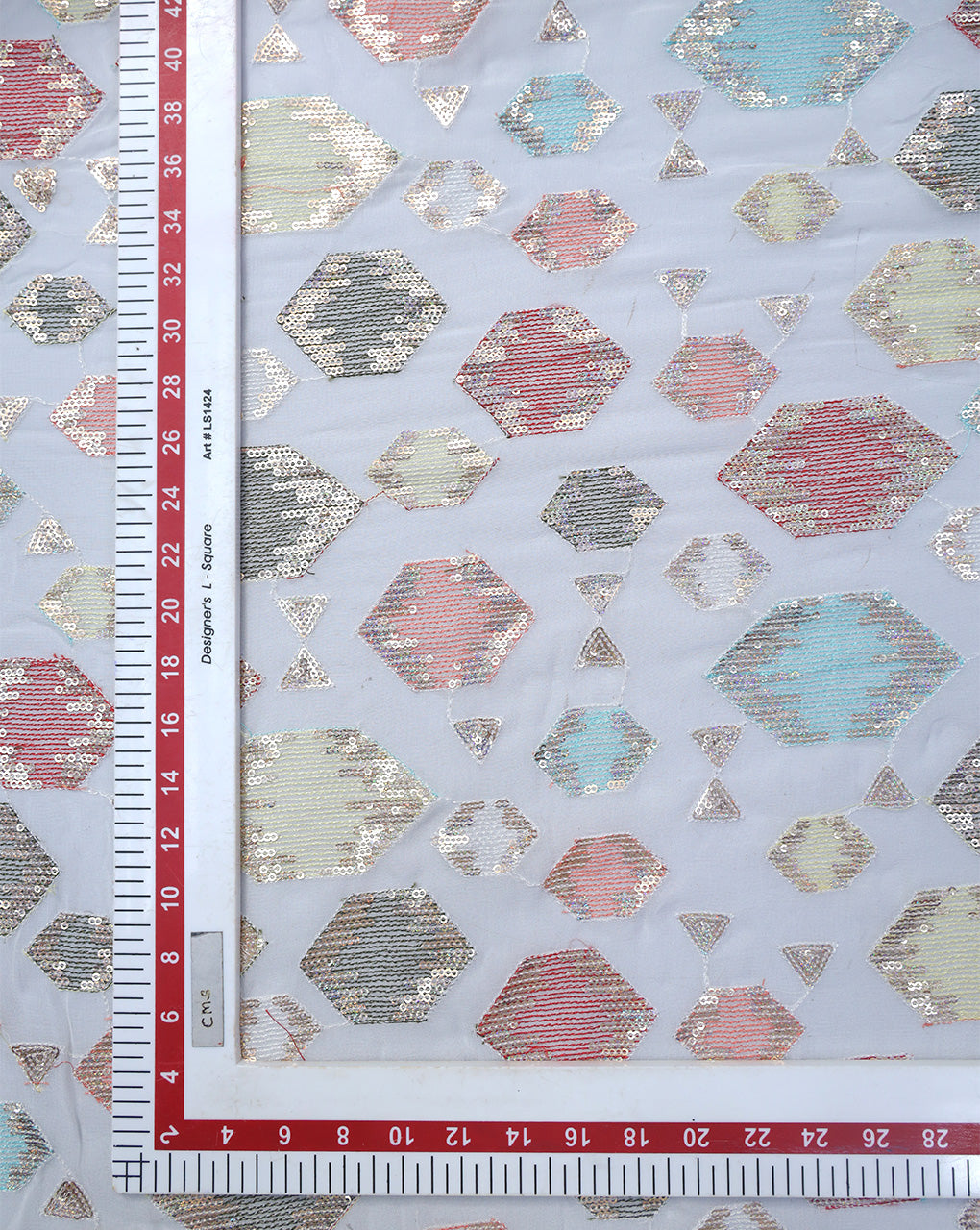 MULTICOLOR VISCOSE GEORGETTE EMBROIDERY FABRIC