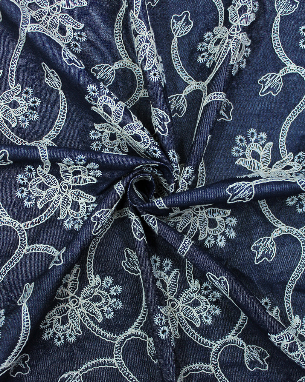 DENIM EMBROIDERY FABRIC