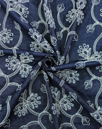 DENIM EMBROIDERY FABRIC