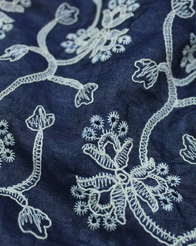 DENIM EMBROIDERY FABRIC