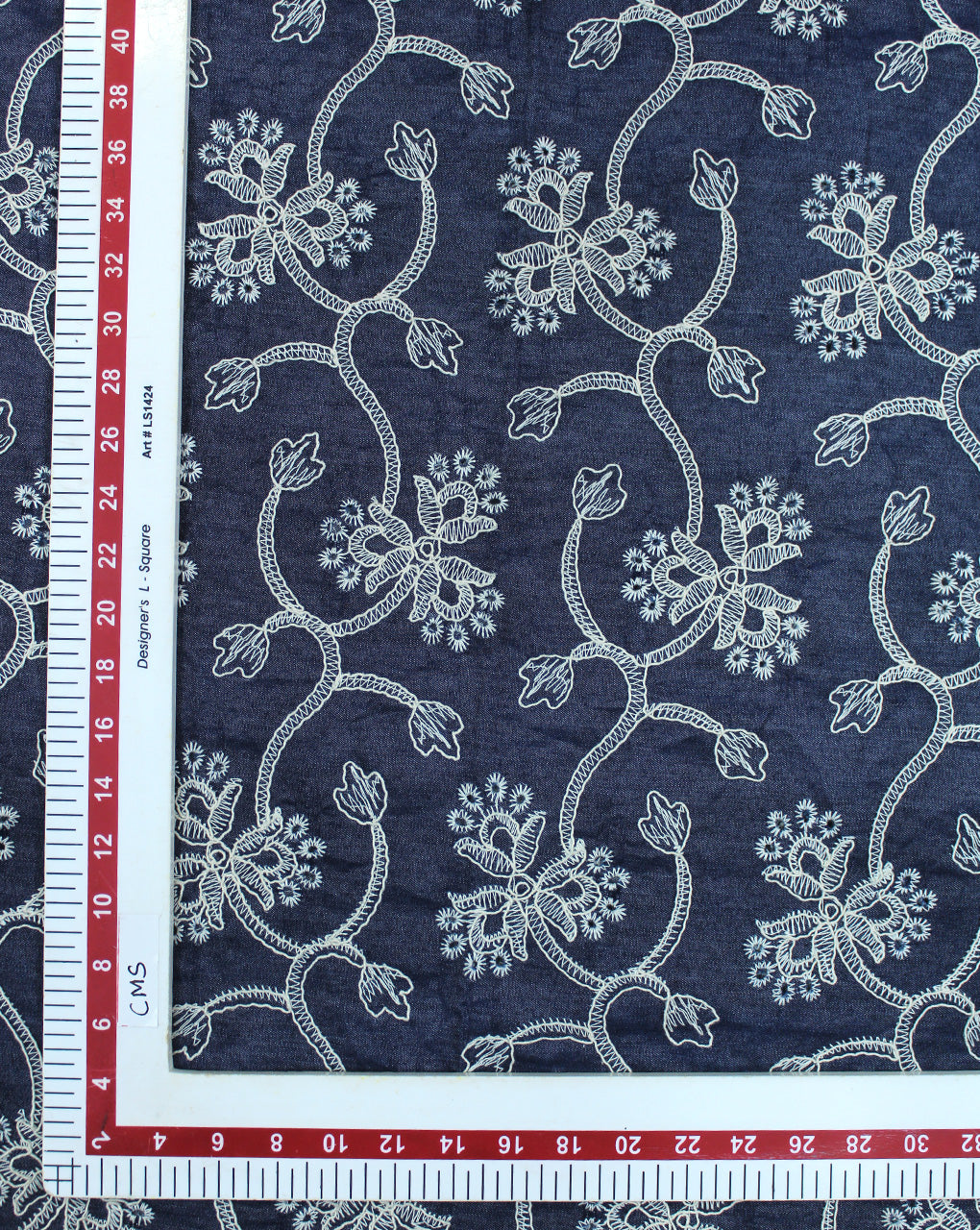DENIM EMBROIDERY FABRIC