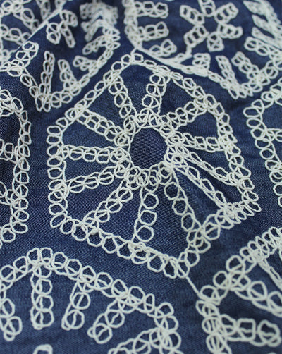 DENIM EMBROIDERY FABRIC