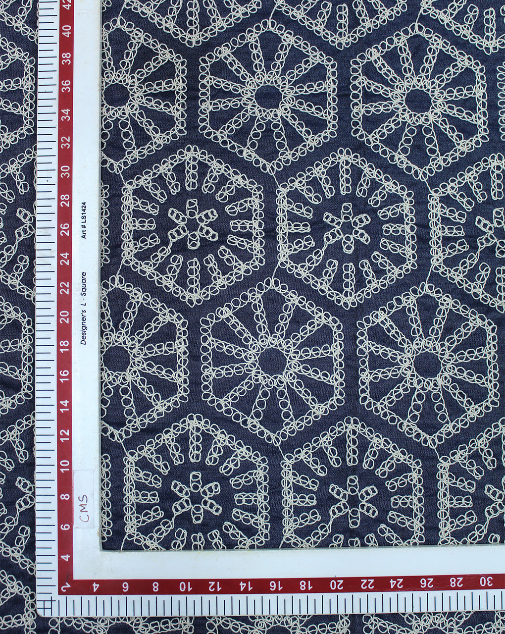 DENIM EMBROIDERY FABRIC