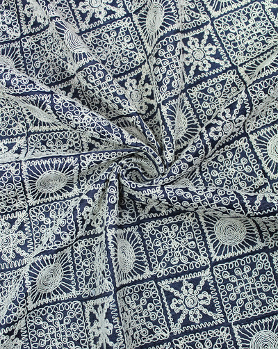 DENIM EMBROIDERY FABRIC