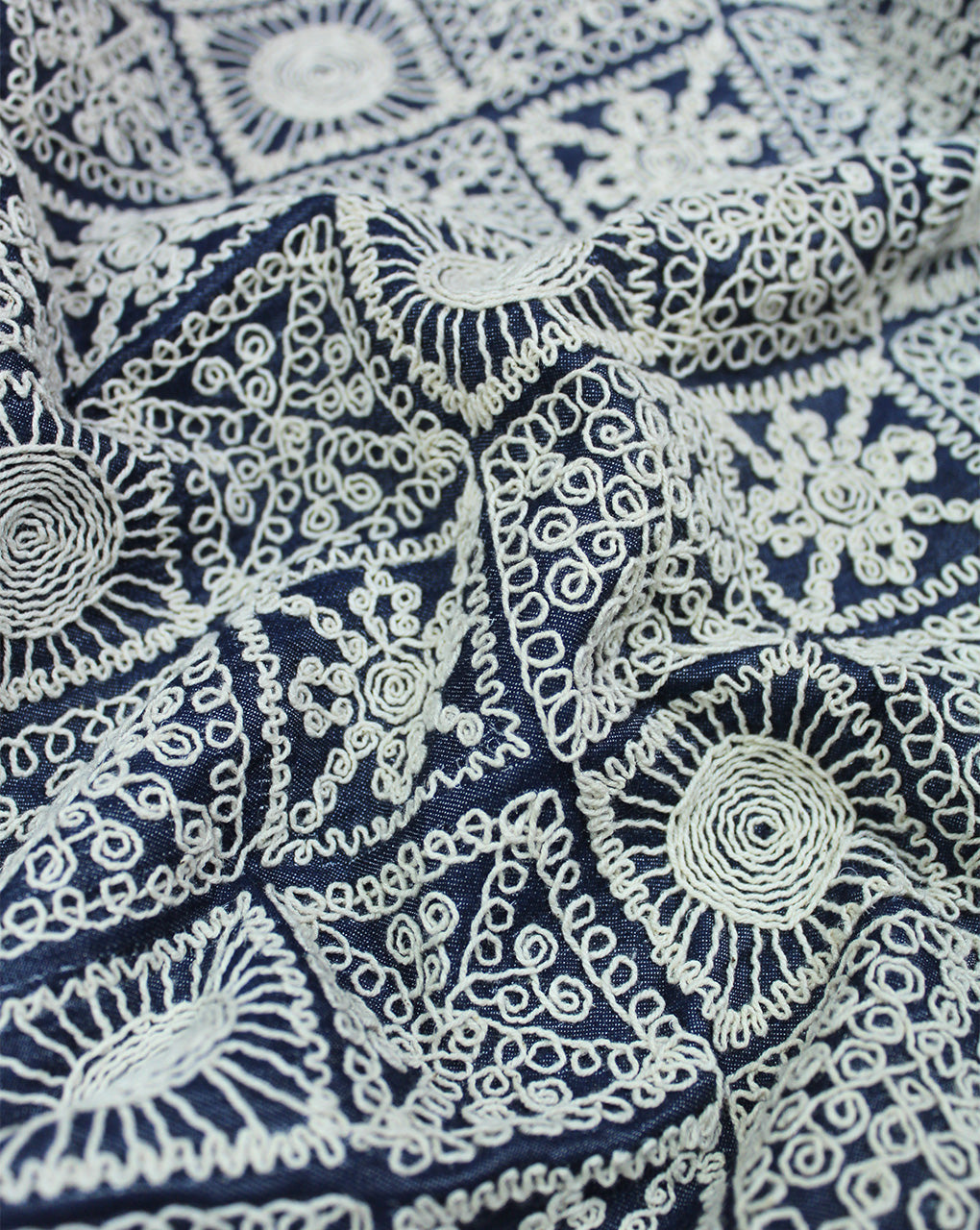 DENIM EMBROIDERY FABRIC