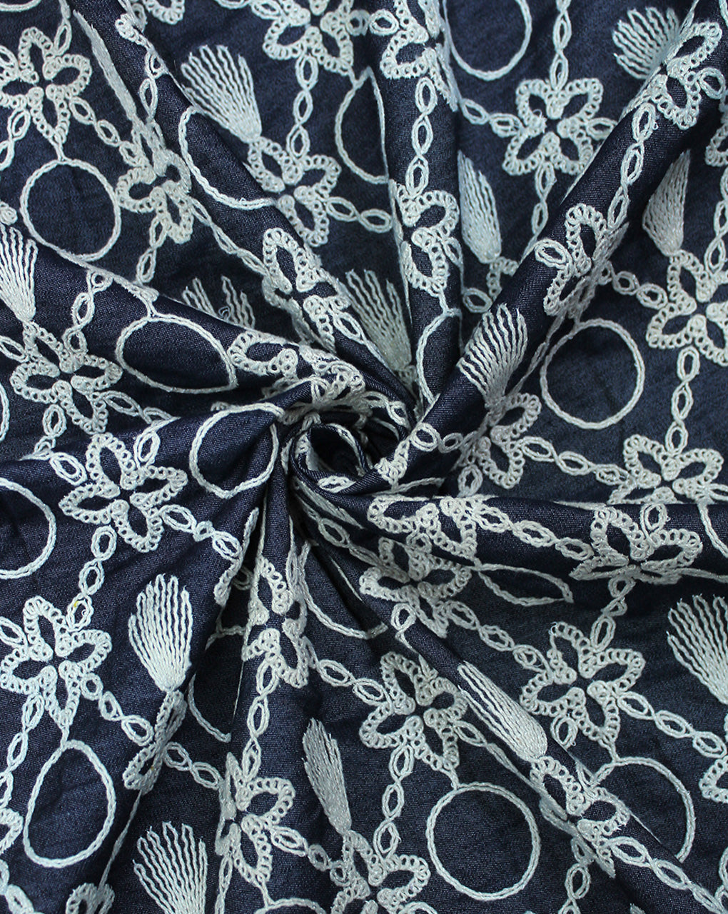 DENIM EMBROIDERY FABRIC