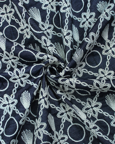 DENIM EMBROIDERY FABRIC