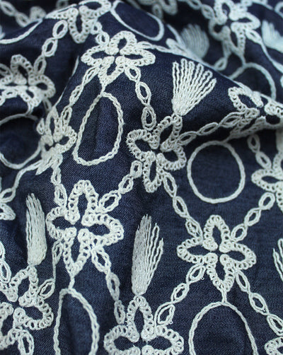 DENIM EMBROIDERY FABRIC