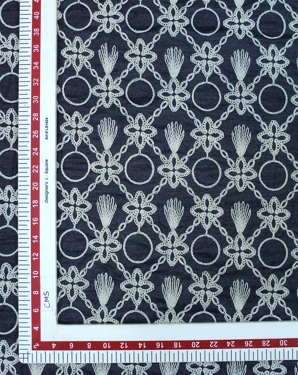 DENIM EMBROIDERY FABRIC
