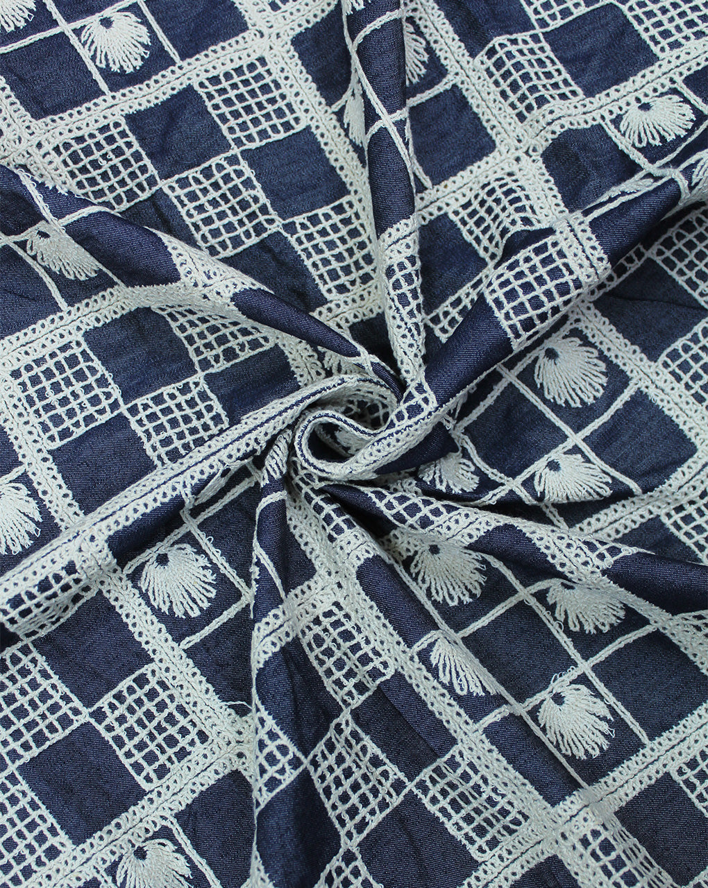 DENIM EMBROIDERY FABRIC