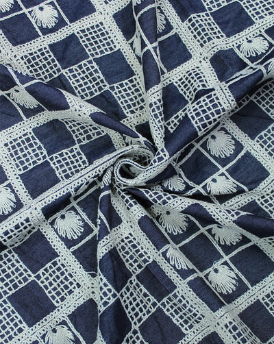 DENIM EMBROIDERY FABRIC