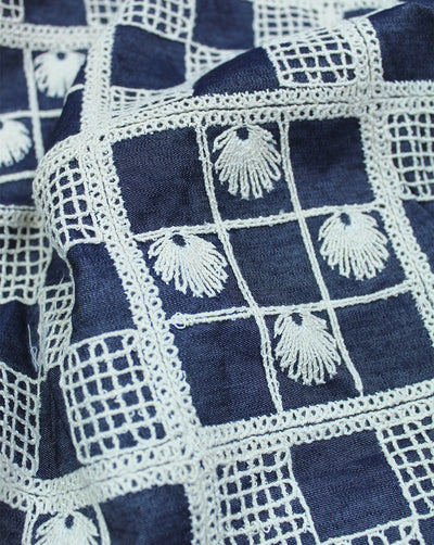 DENIM EMBROIDERY FABRIC