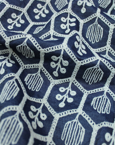 DENIM EMBROIDERY FABRIC