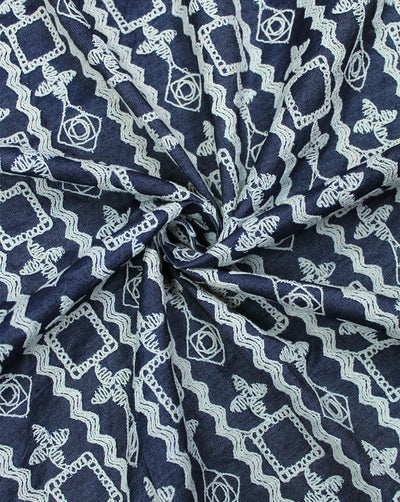 DENIM EMBROIDERY FABRIC