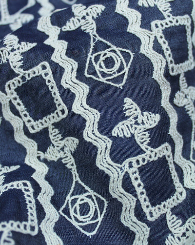 DENIM EMBROIDERY FABRIC