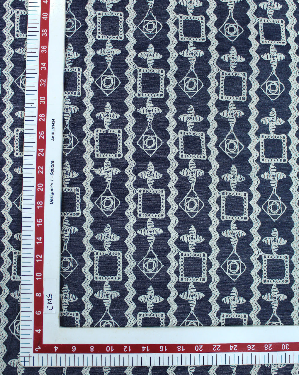 DENIM EMBROIDERY FABRIC