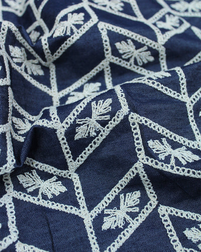 DENIM EMBROIDERY FABRIC