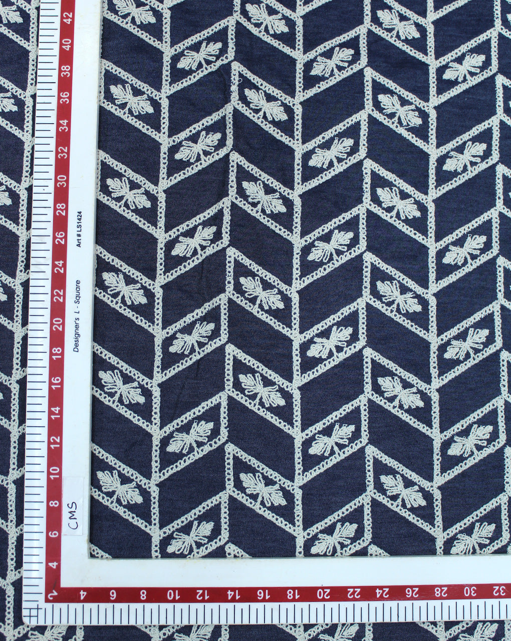 DENIM EMBROIDERY FABRIC