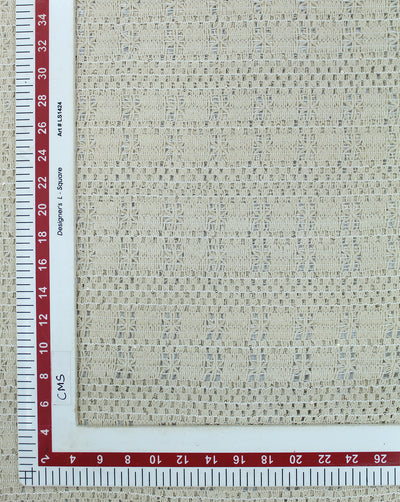 GREIGE COTTON SEQUINS EMBROIDERY FABRIC