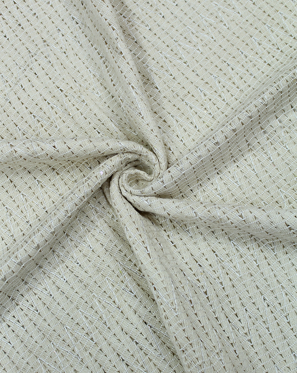 GREIGE COTTON SEQUINS EMBROIDERY FABRIC