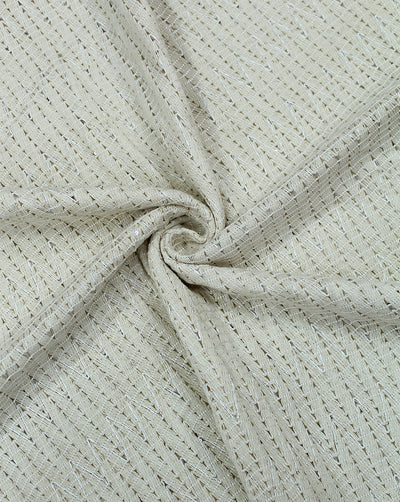 GREIGE COTTON SEQUINS EMBROIDERY FABRIC