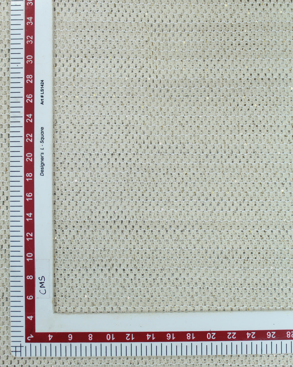 GREIGE COTTON SEQUINS EMBROIDERY FABRIC