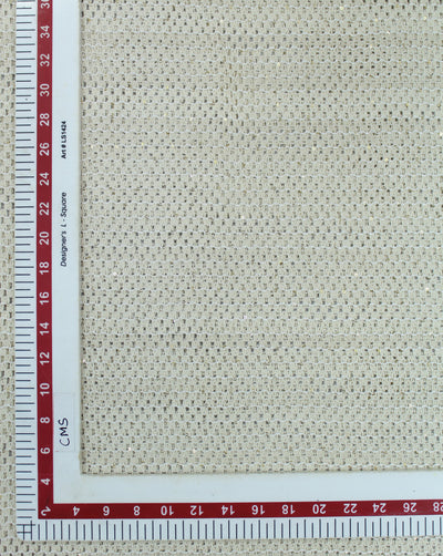 GREIGE COTTON SEQUINS EMBROIDERY FABRIC