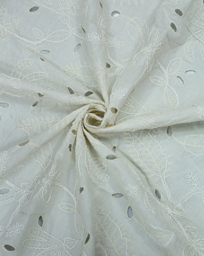 GREIGE COTTON SCHIFFLI EMBROIDERY FABRIC