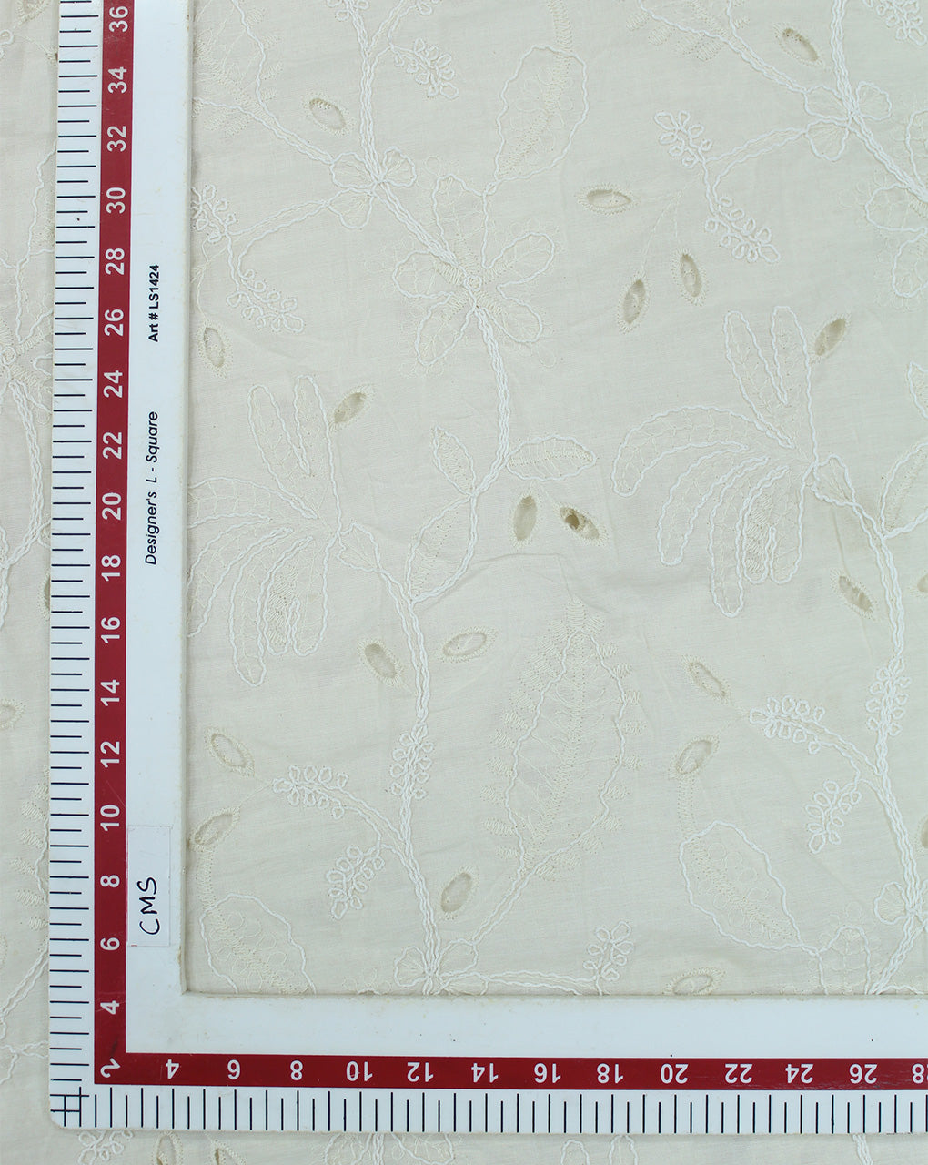 GREIGE COTTON SCHIFFLI EMBROIDERY FABRIC